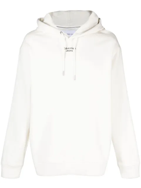 Calvin Klein Jeans stacked logo cotton hoodie