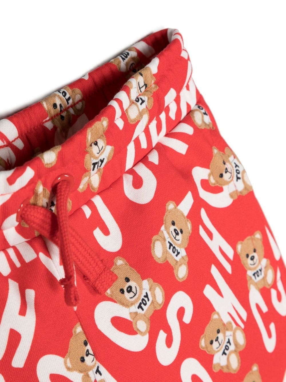 Shop Moschino Teddy Bear-print Drawstring Shorts In Red