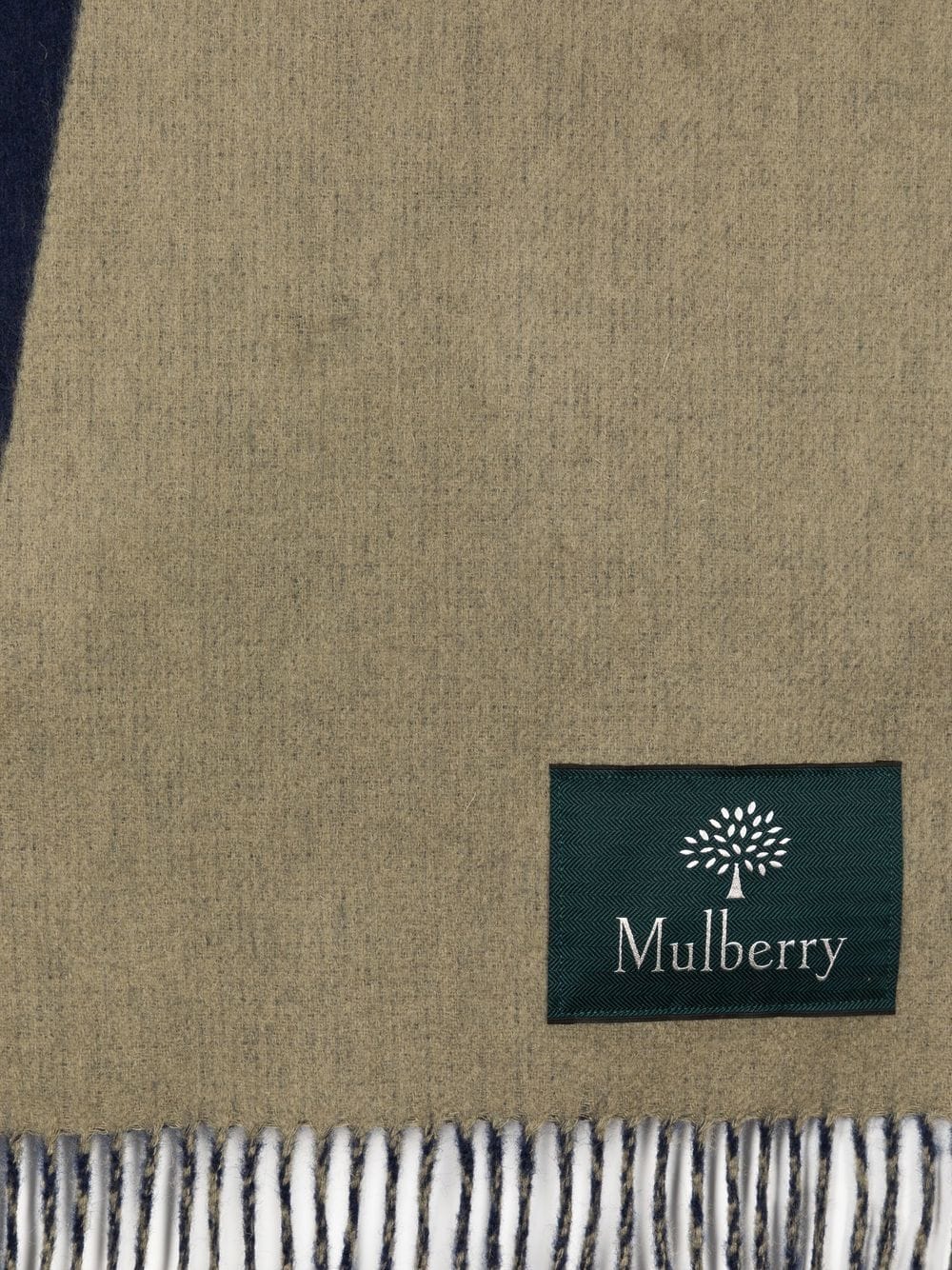 Mulberry Sjaal met franje afwerking - Blauw