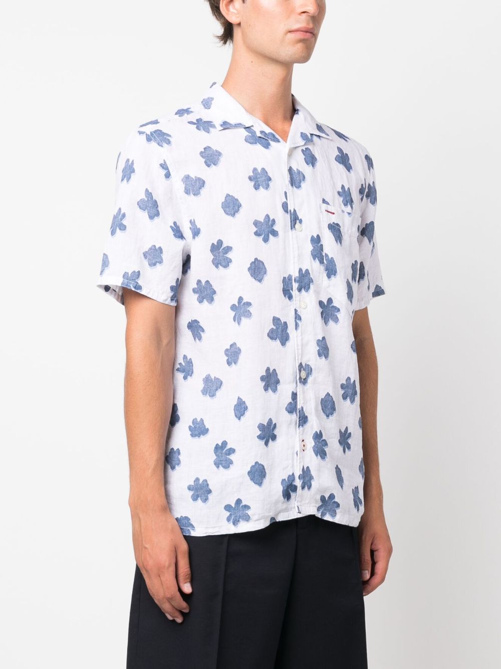 TOMMY HILFIGER MONO FLOWER LINEN SHIRT 