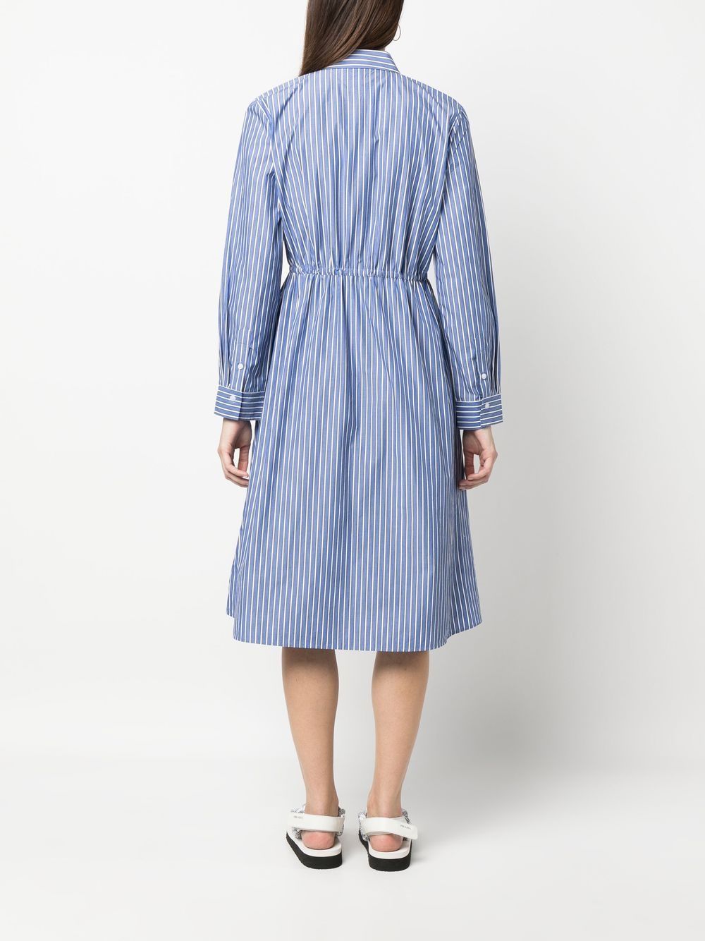 Shop Tommy Hilfiger Stripe Mid-length Shirt Dress In Blau