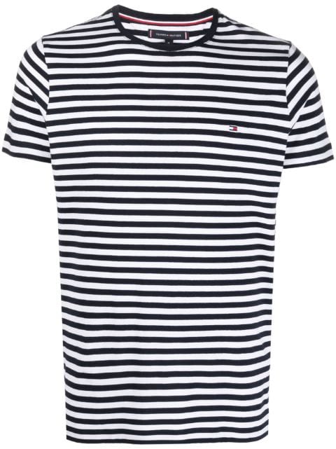 Tommy Hilfiger logo-embroidered striped T-shirt