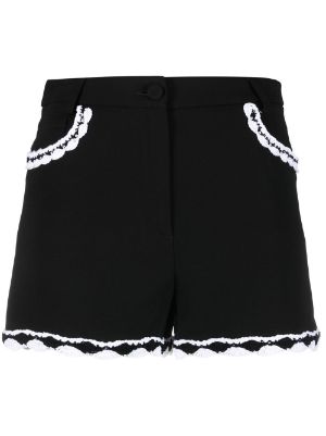 Black denim shorts hotsell with lace trim