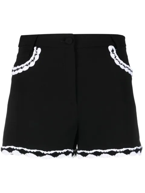 Moschino high-waisted lace-trim shorts