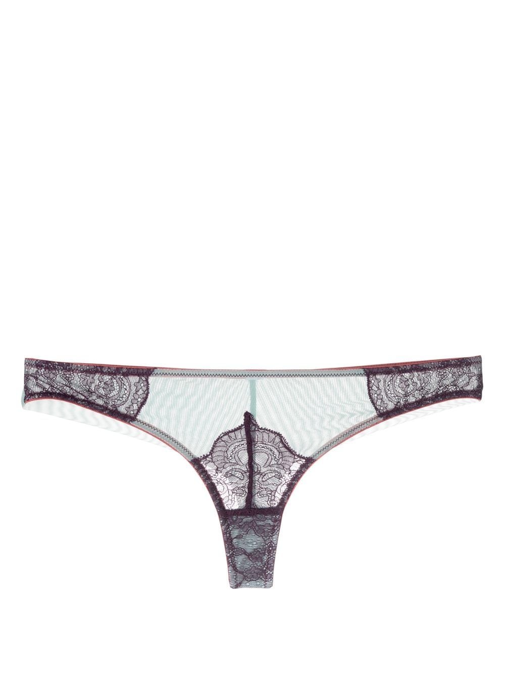 Dora Larsen + Net Sustain Enid Recycled Lace And Tulle Briefs In Blue