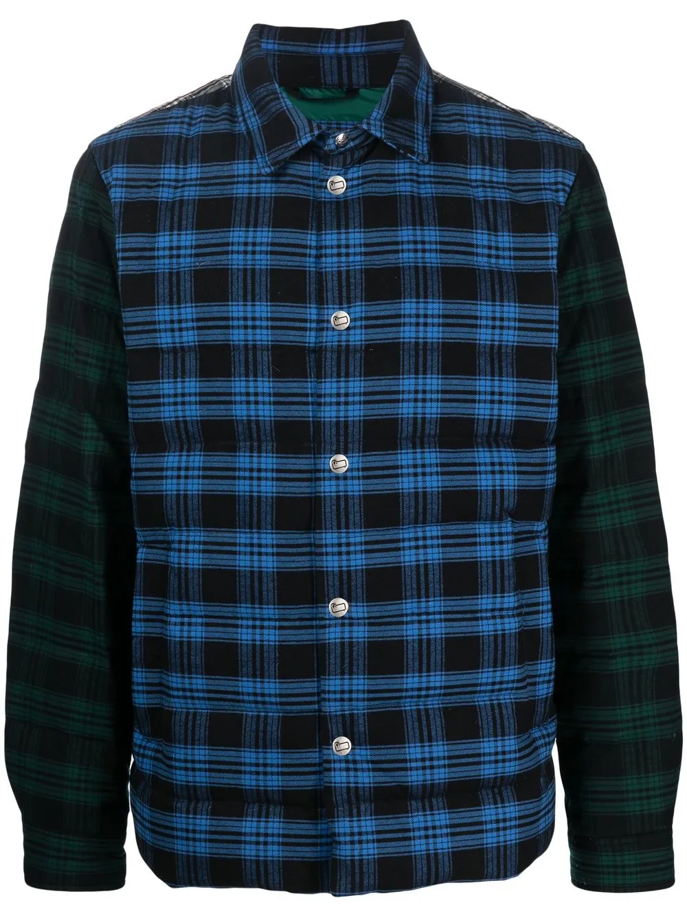 

Woolrich check-print down shirt jacket - Blue