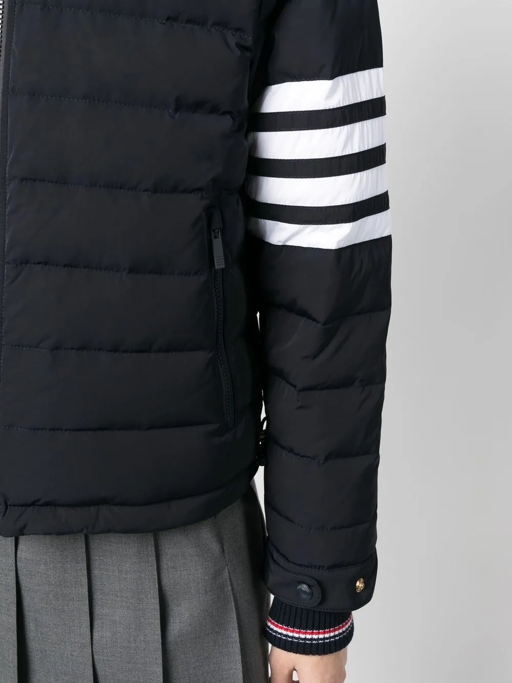 Thom Browne 4-bar Stripe Funnel-neck Ski Jacket In Blau