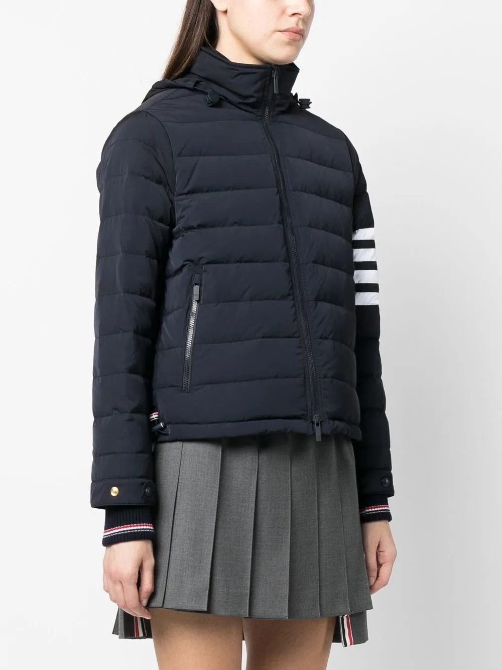 Thom Browne 4-bar Stripe Funnel-neck Ski Jacket In Blau