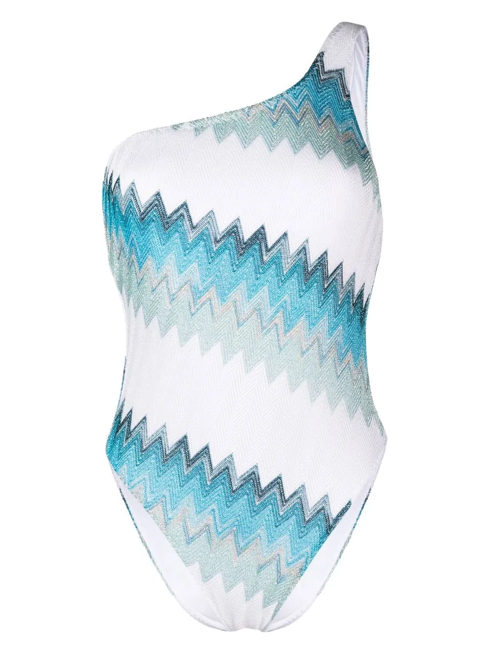 

Missoni zigzag motif one-shoulder swimsuit - White