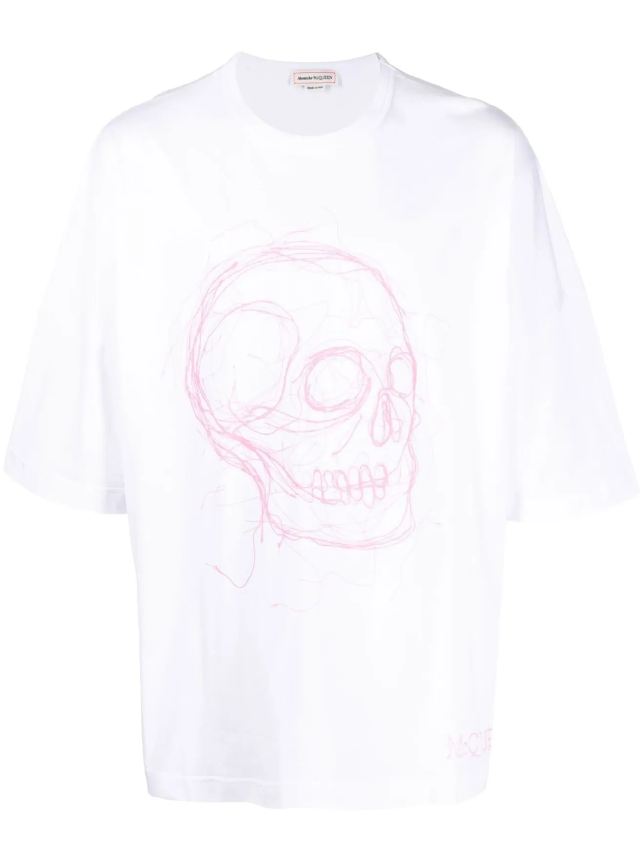 Alexander McQueen skull print oversized T-shirt white | MODES