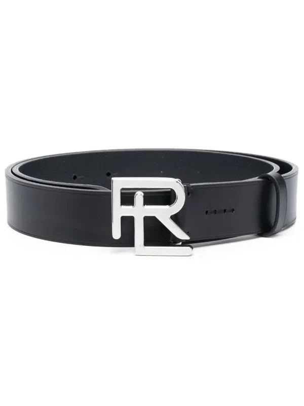 logo-buckle leather belt