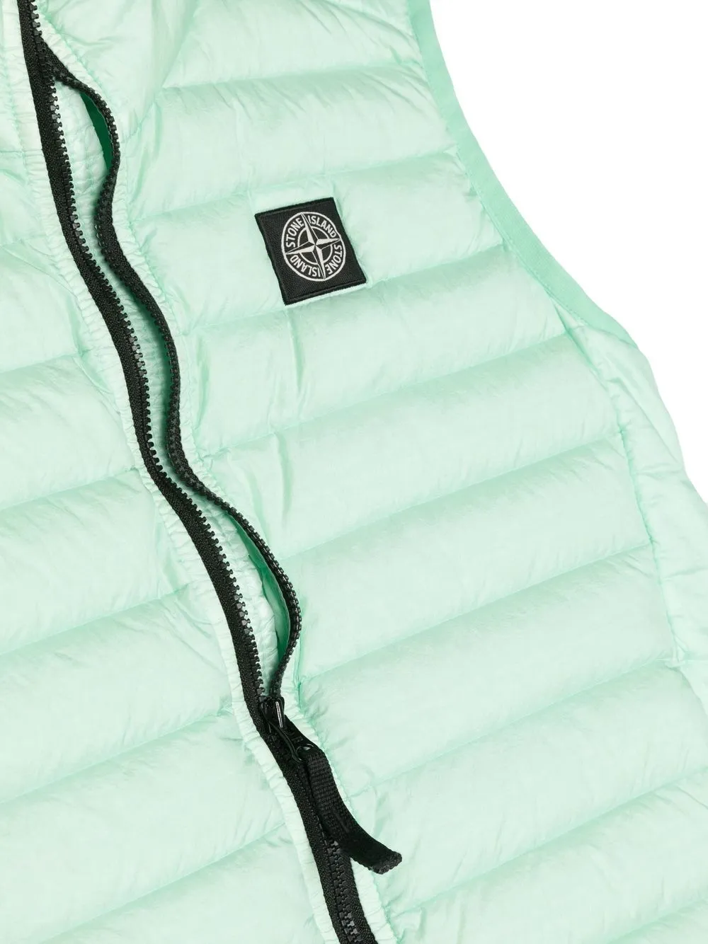 Stone Island Chest Logo-patch Padded Gilet In Green