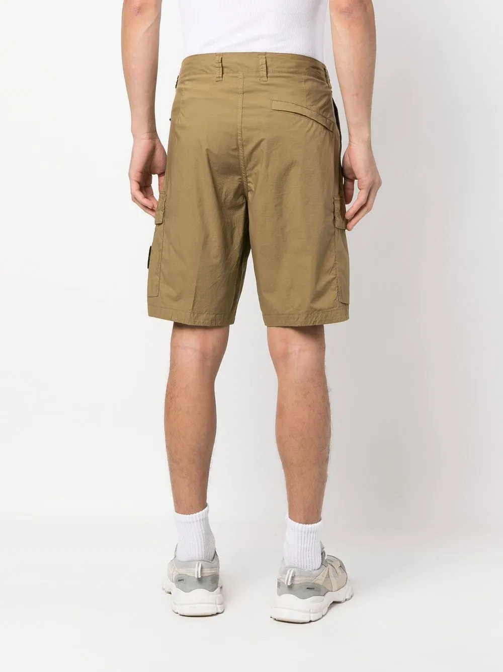 Shop Stone Island Side Logo-patch Bermuda Shorts In Brown