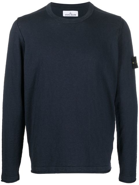Stone Island logo-patch sleeve jumper