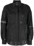 Roberto Cavalli cut.out embroidered shirt - Black