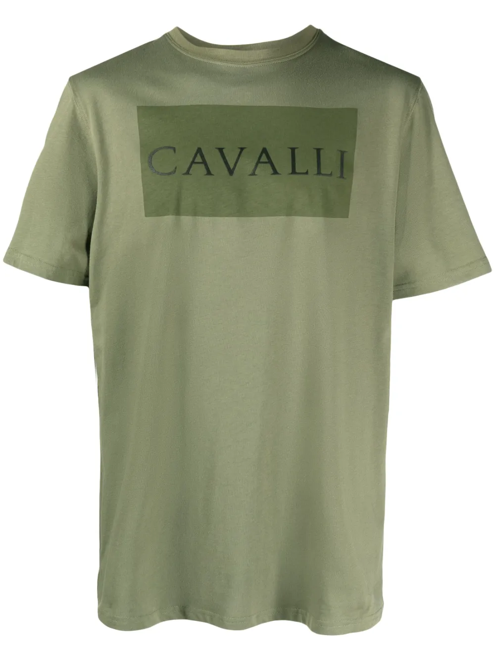 Roberto Cavalli Logo-print Crew-neck T-shirt In Grün