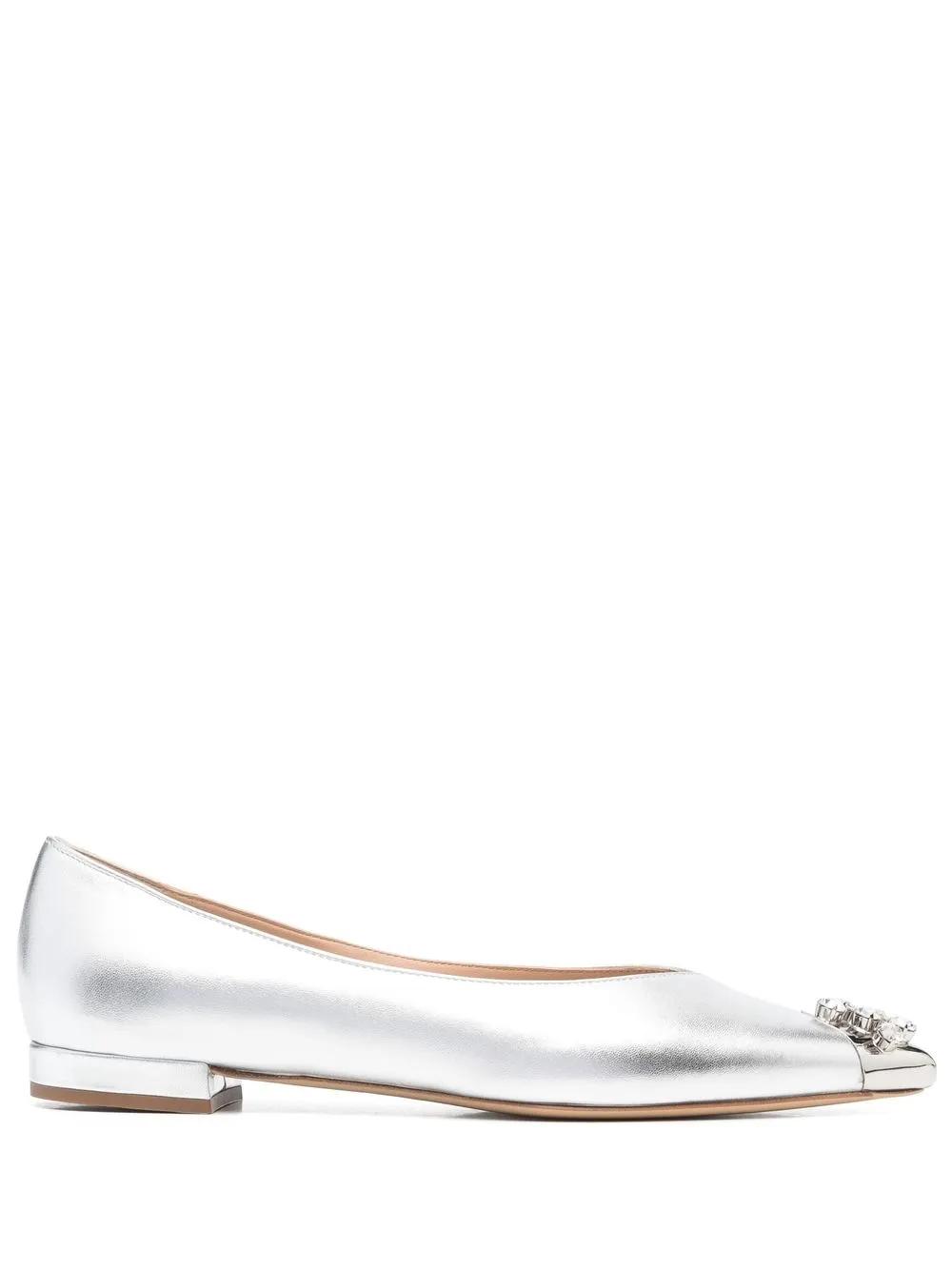 

Paul Warmer crystal-embellished ballerina shoes - Silver