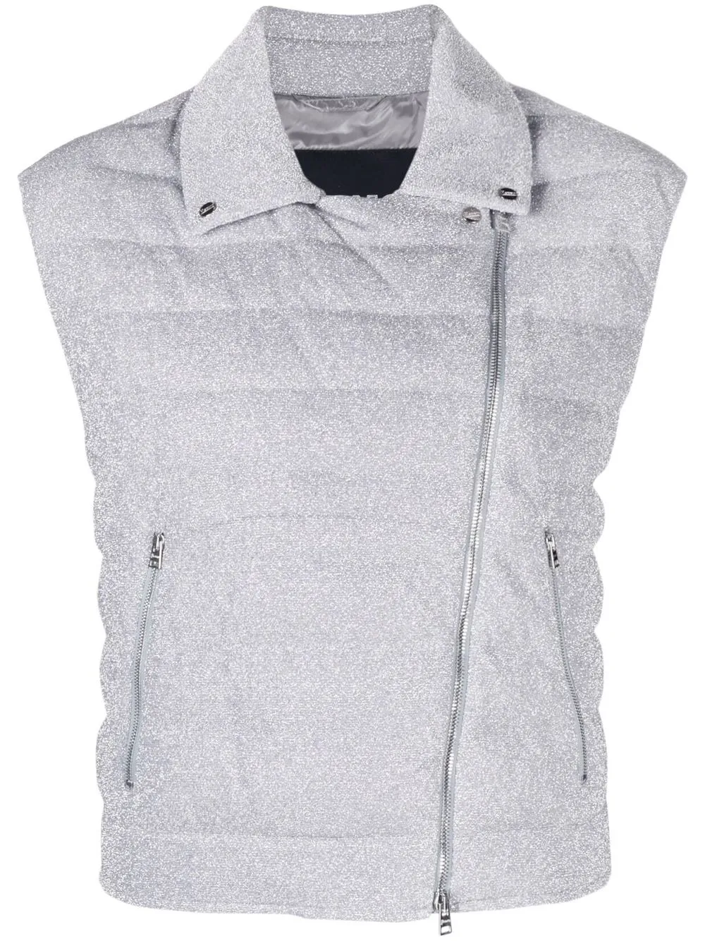 Shop Herno Quilted Zip-up Down Gilet In Grey