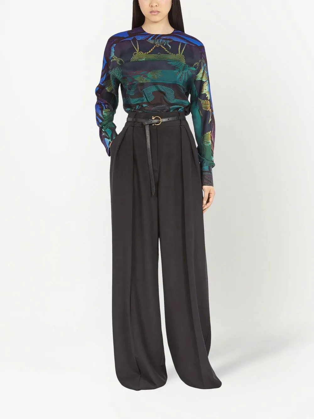 Ferragamo Zijden blouse - Groen