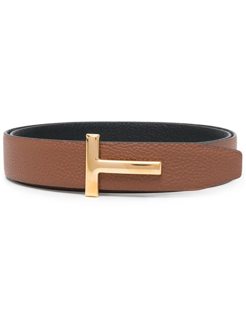 

TOM FORD logo-plaque leather belt - Black