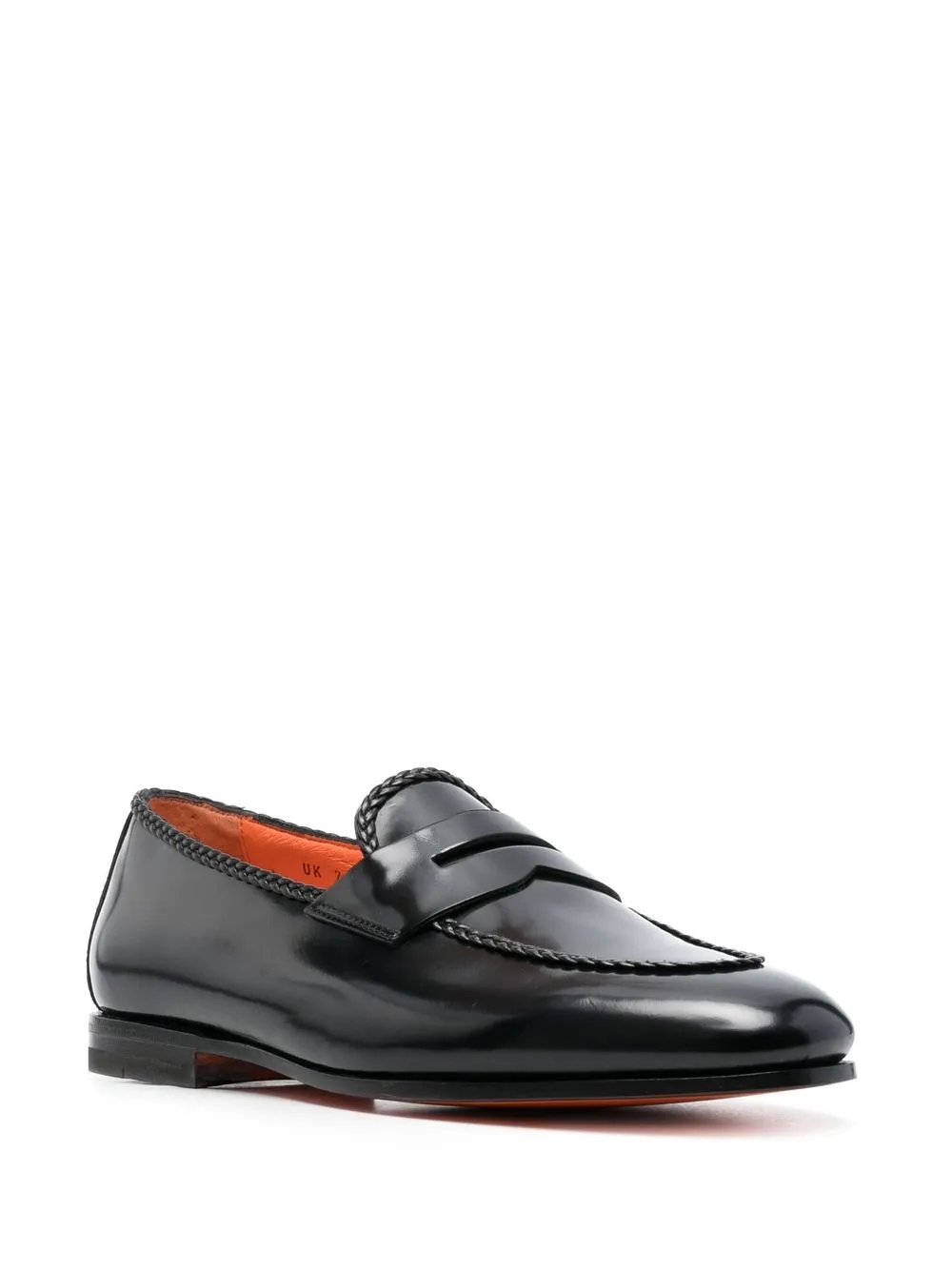 Santoni Leren loafers - Zwart