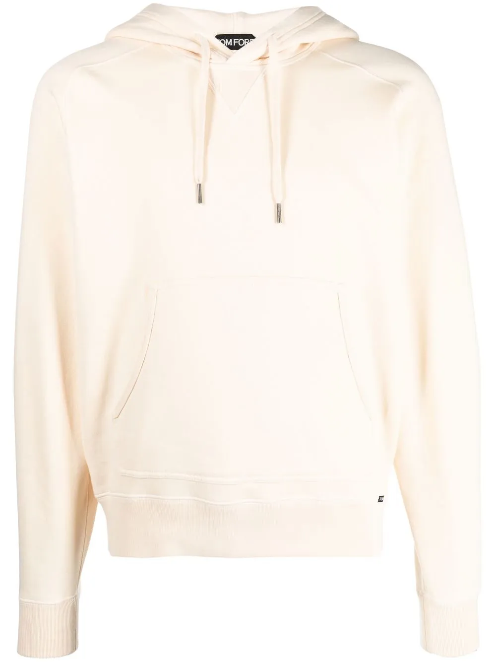 Shop Tom Ford Drawstring Cotton Hoodie In Nude