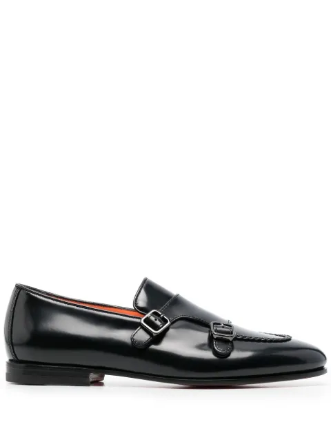 Santoni 20mm buckle-fastening leather loafers