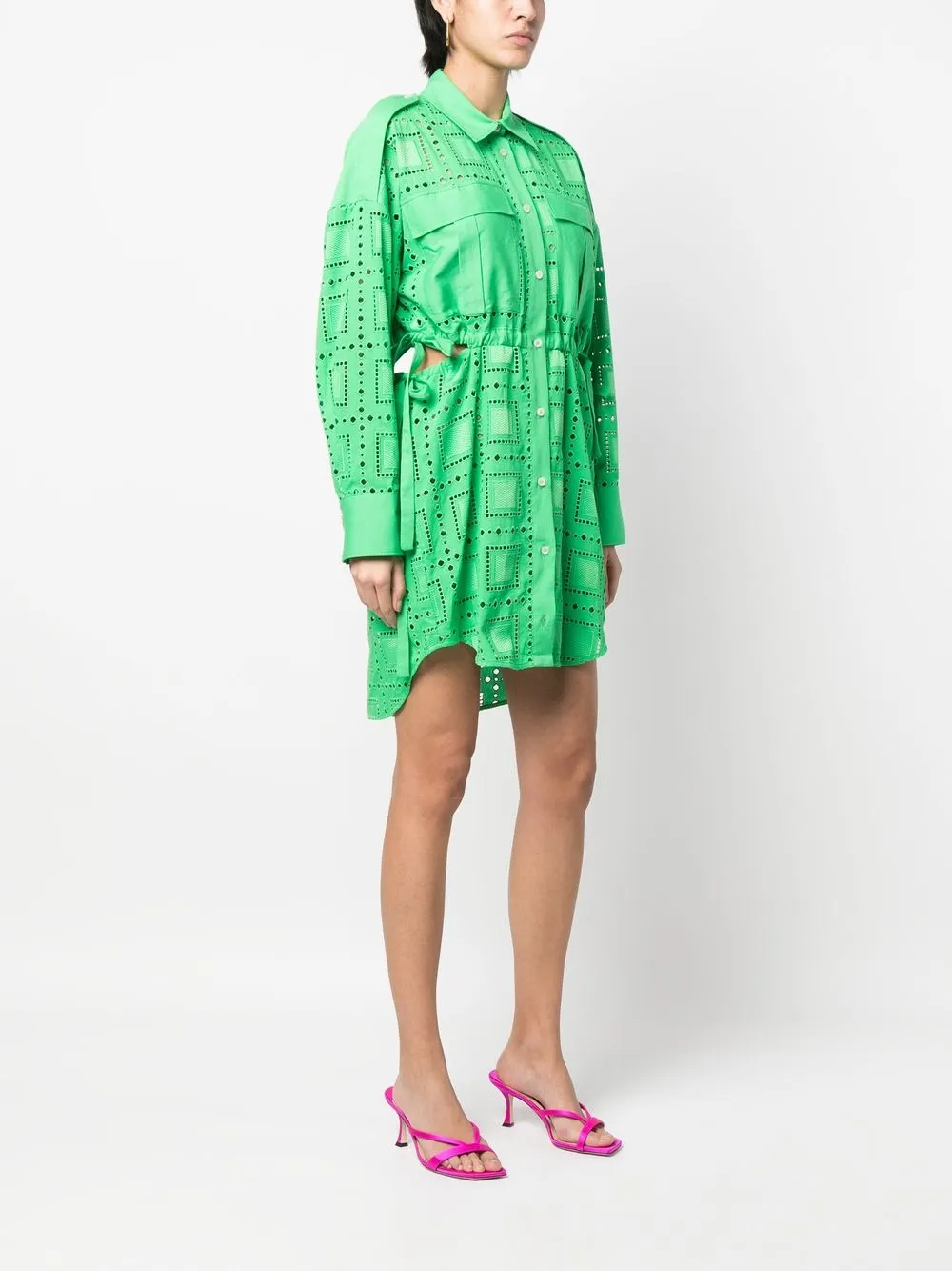 MSGM Broderie anglaise Open Back Shirt Dress Farfetch msgm-broderie-anglaise-open-back-shirt-dress-farfetch