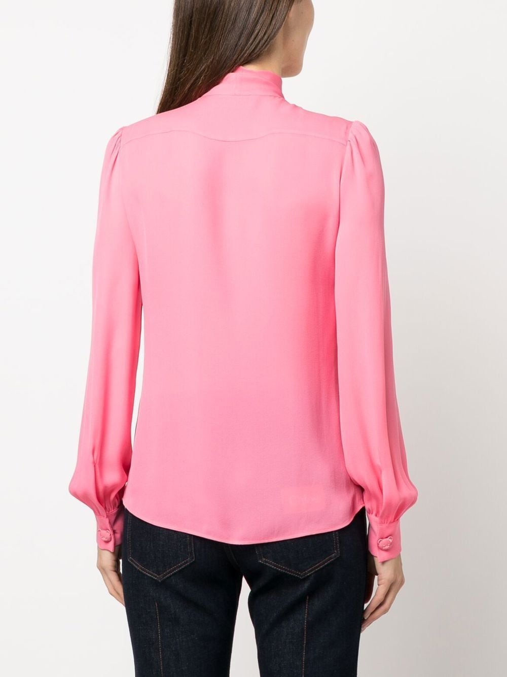 Shop Moschino Pussy-bow Collar Blouse In Rosa