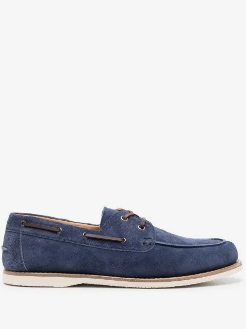Brunello Cucinelli lace-up suede boat shoes