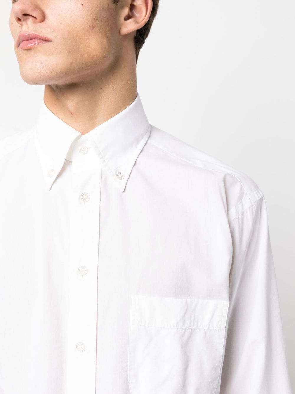 Shop Tom Ford Pointed-collar Shirt In Weiss