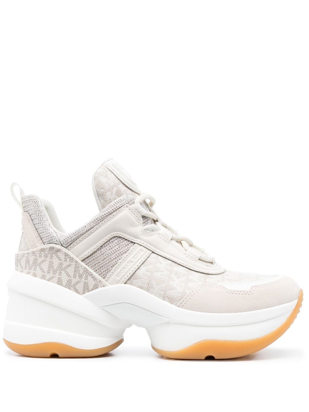 Michael Michael Kors Chunky-sole Monogram Trainers In Nude