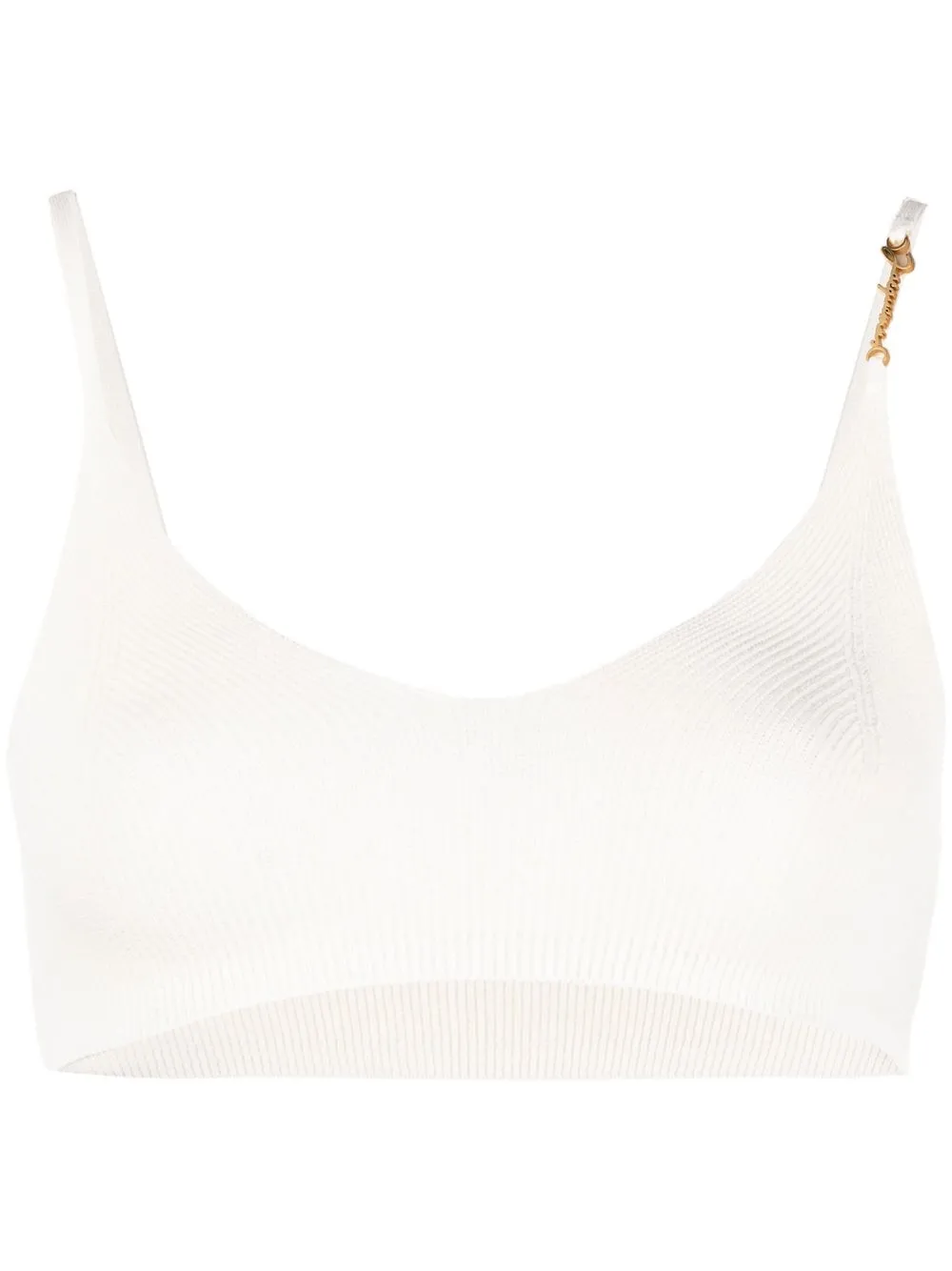 

Jacquemus Pralu logo-plaque crop top - White