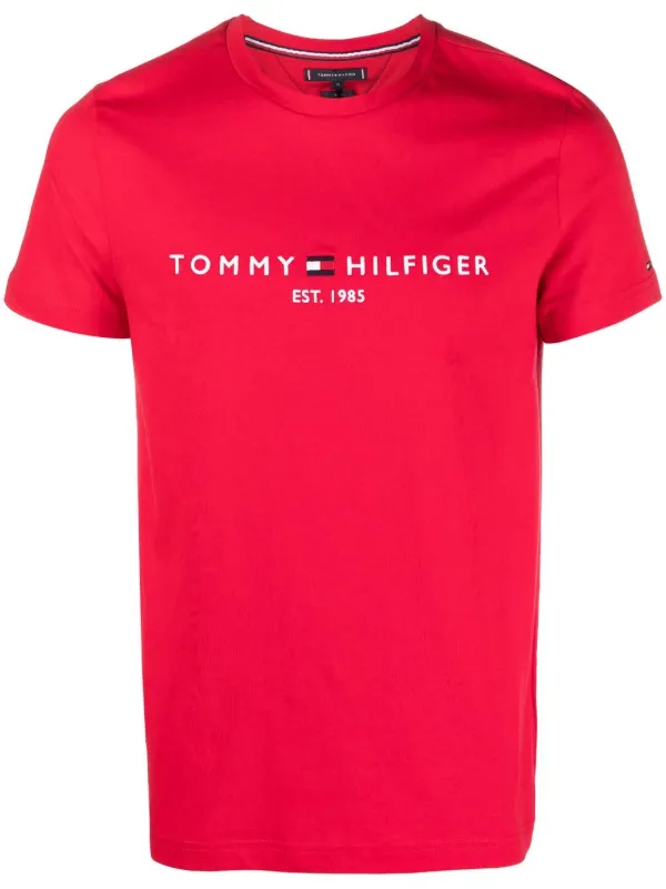 Tommy Hilfiger logo print Short Sleeved T shirt Farfetch