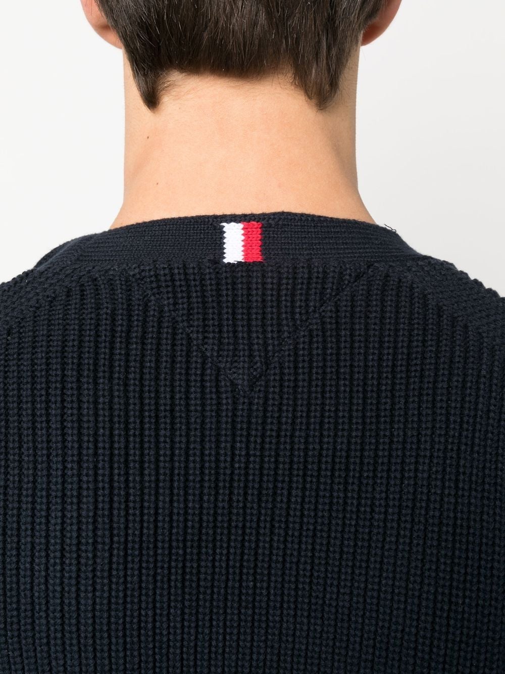 Shop Tommy Hilfiger Chunky Ribbed-knit Cardigan In Blue