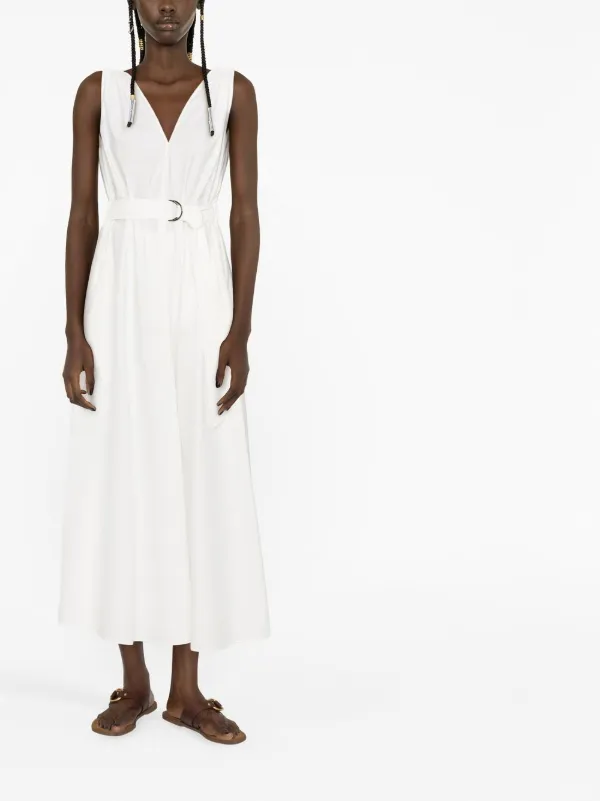 スカート BRUNELLO CUCINELLI Precious Shoulder Detail dress White Brunello Cucinelli Belted V-neck Dress | White | FARFETCH