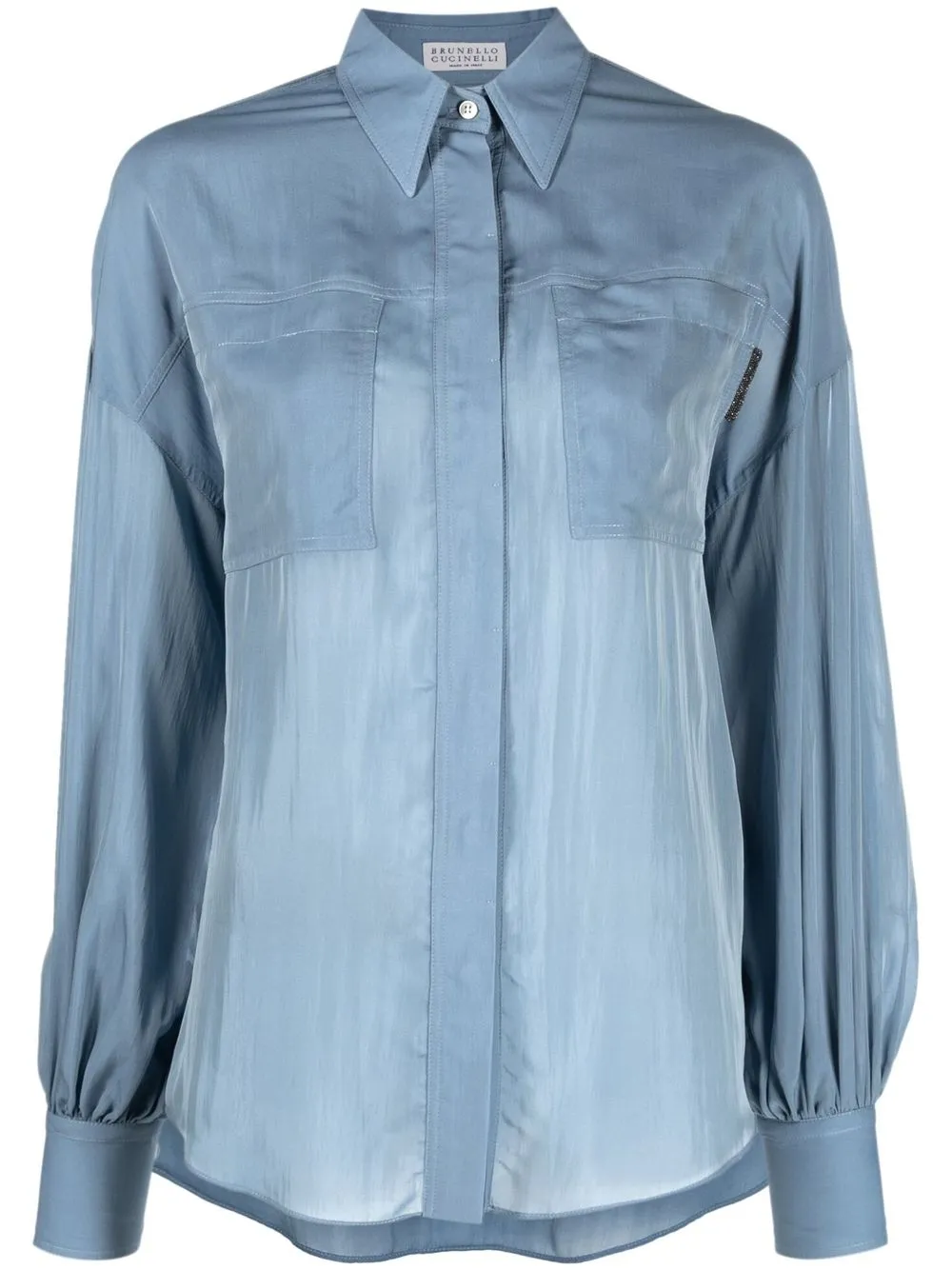 

Brunello Cucinelli puff-sleeve shirt - Blue