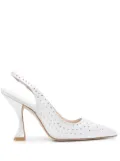 Stuart Weitzman crystal-embellished slingback pumps - White