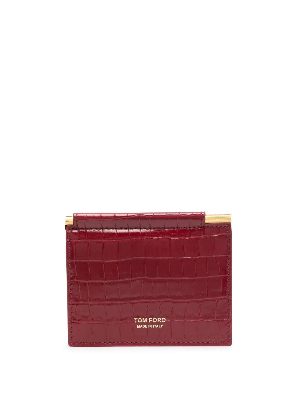 

TOM FORD crocodile-effect leather wallet - Red