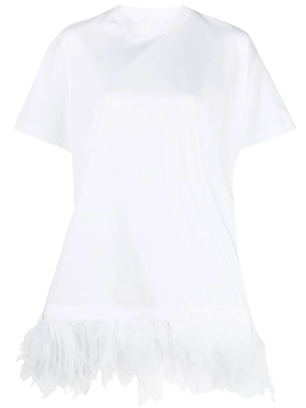 

Marques'Almeida feather-trim round-neck T-shirt - White