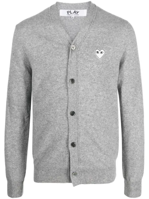 Comme Des Garçons Play Melierter Cardigan mit Herz-Patch