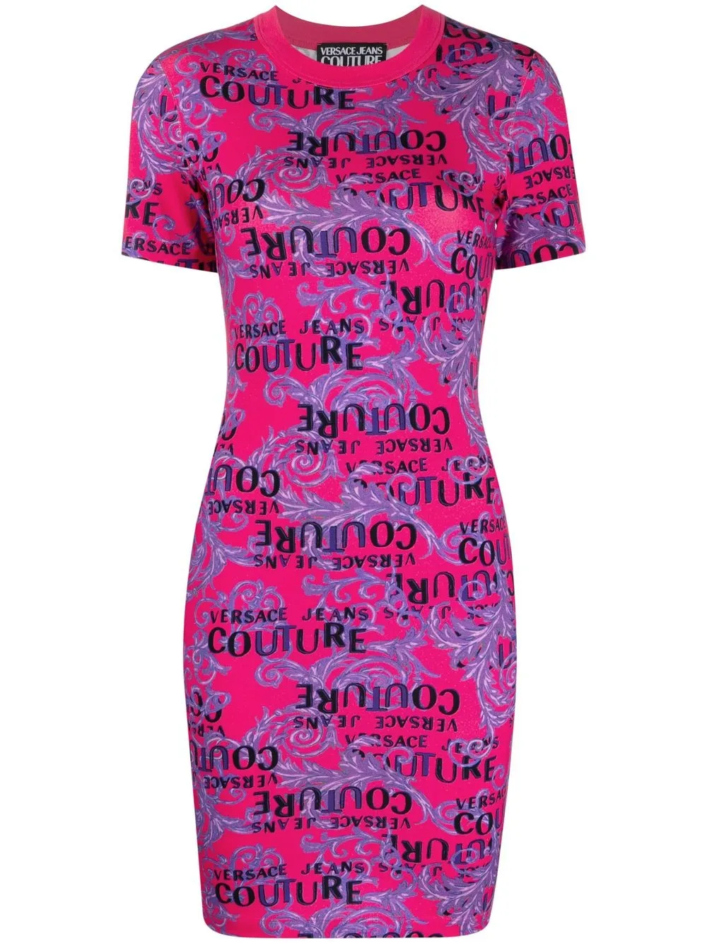 

Versace Jeans Couture vestido corto con estampado barroco - Rosado