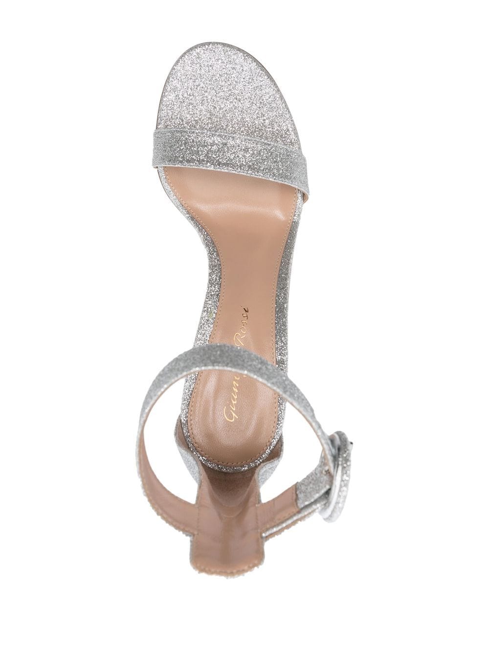 Shop Gianvito Rossi Portofino 85mm Glitter Sandals In Silver