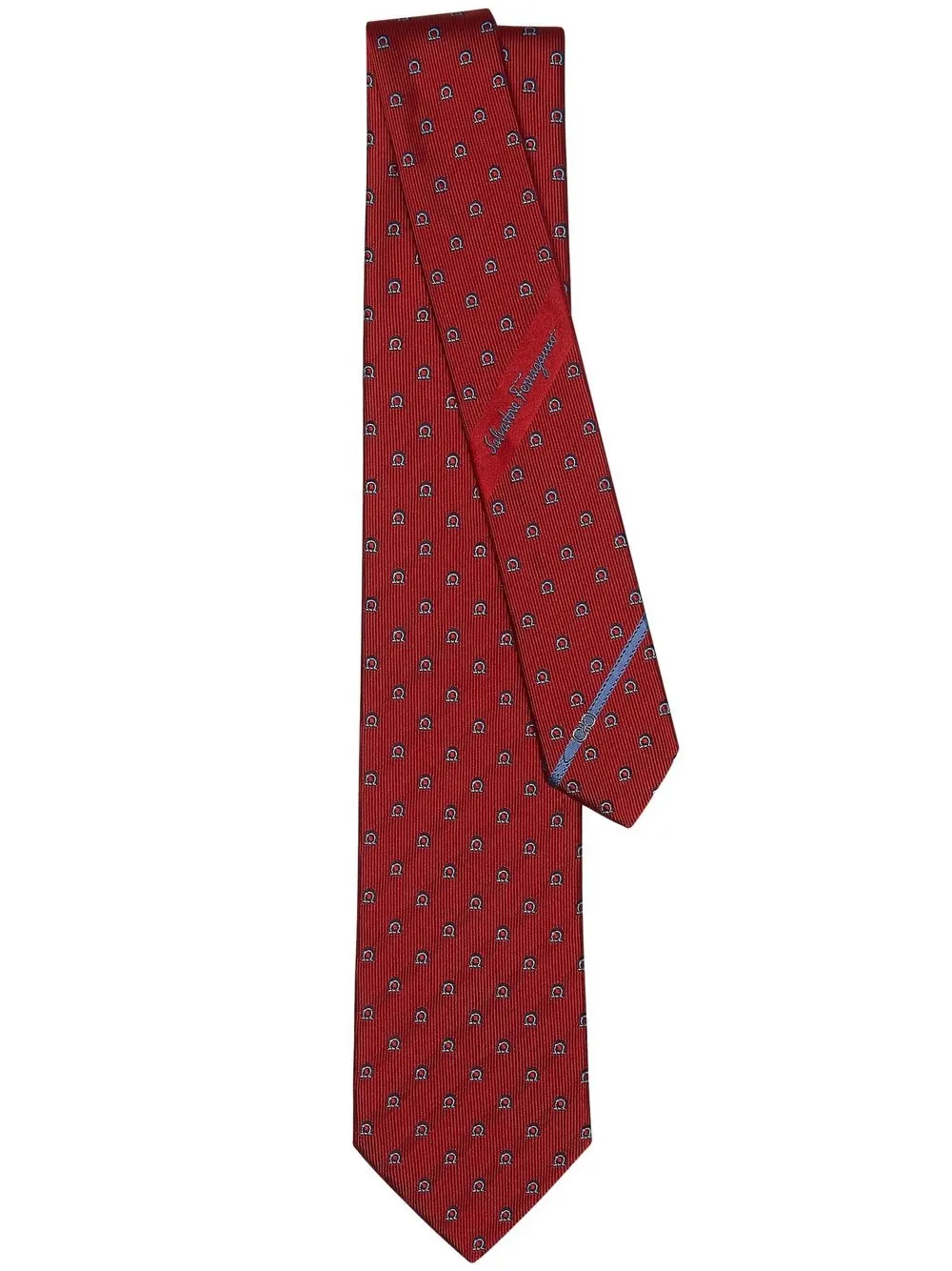 

Ferragamo corbata con motivo Gancini en jacquard - Rojo