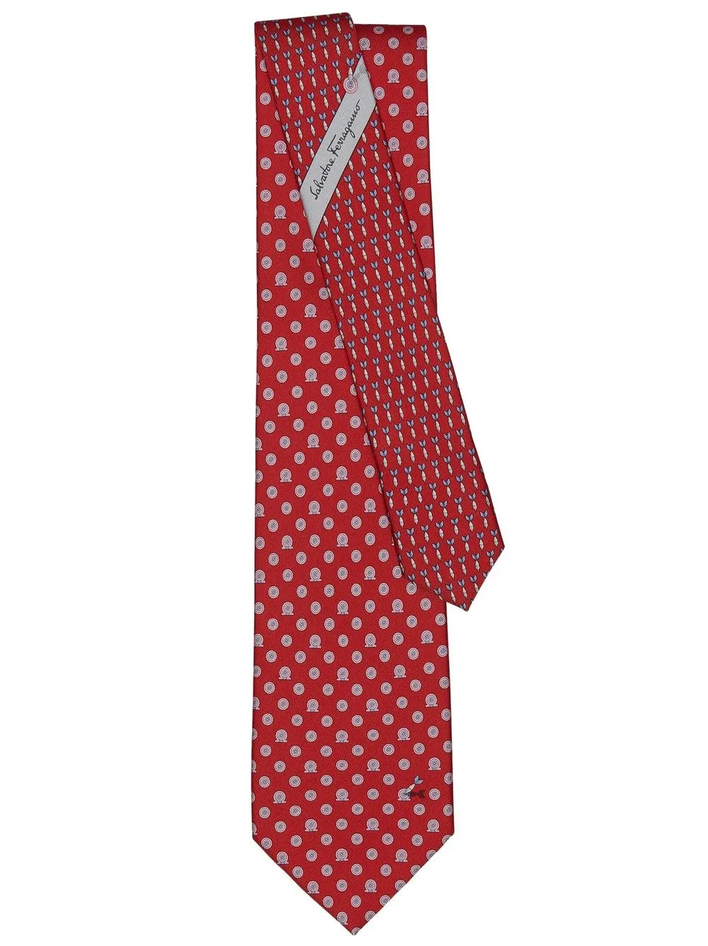

Ferragamo corbata de seda con dardos estampado - Rojo