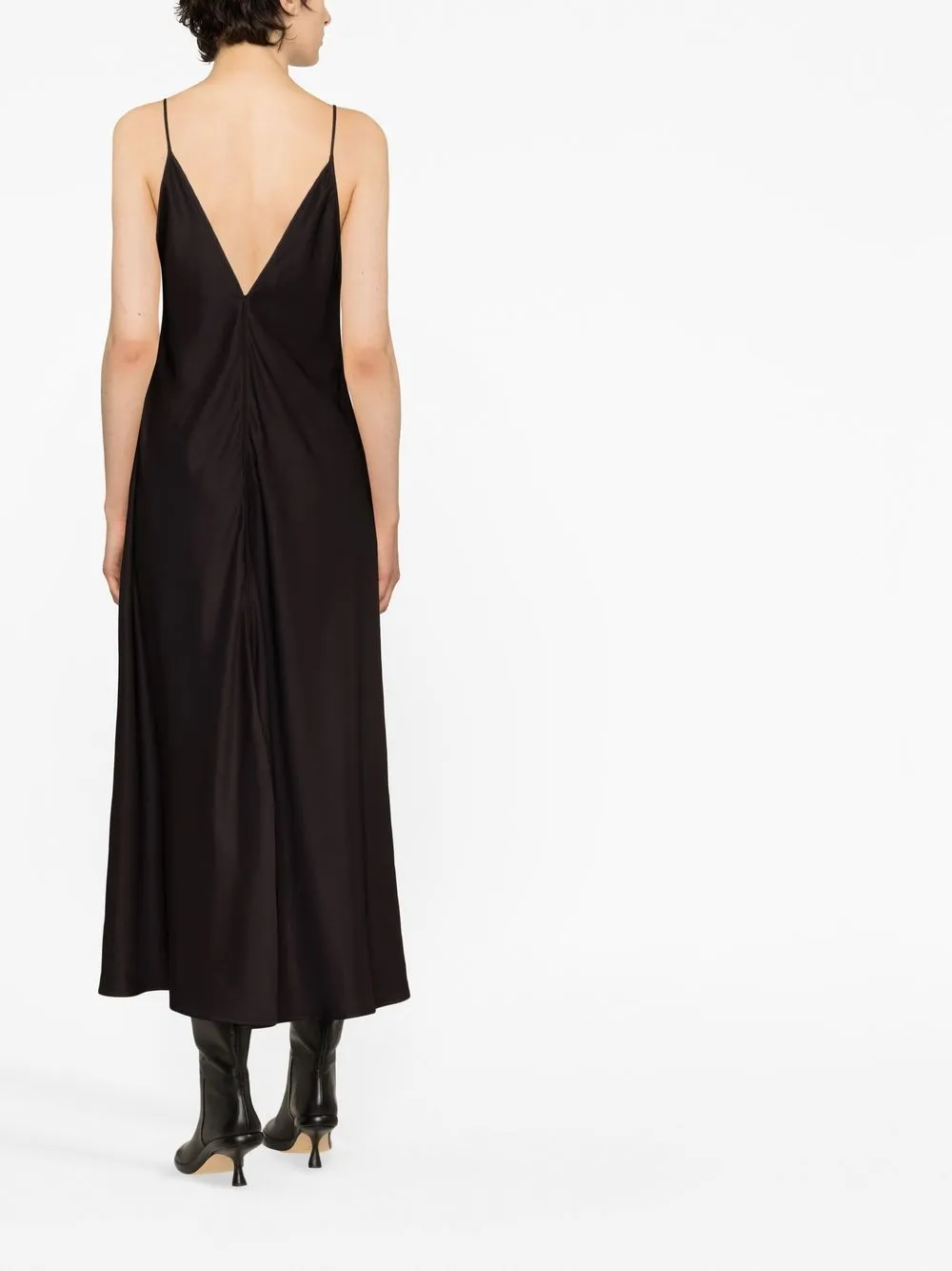 Shop Jil Sander V-neck Slip Dress In Black