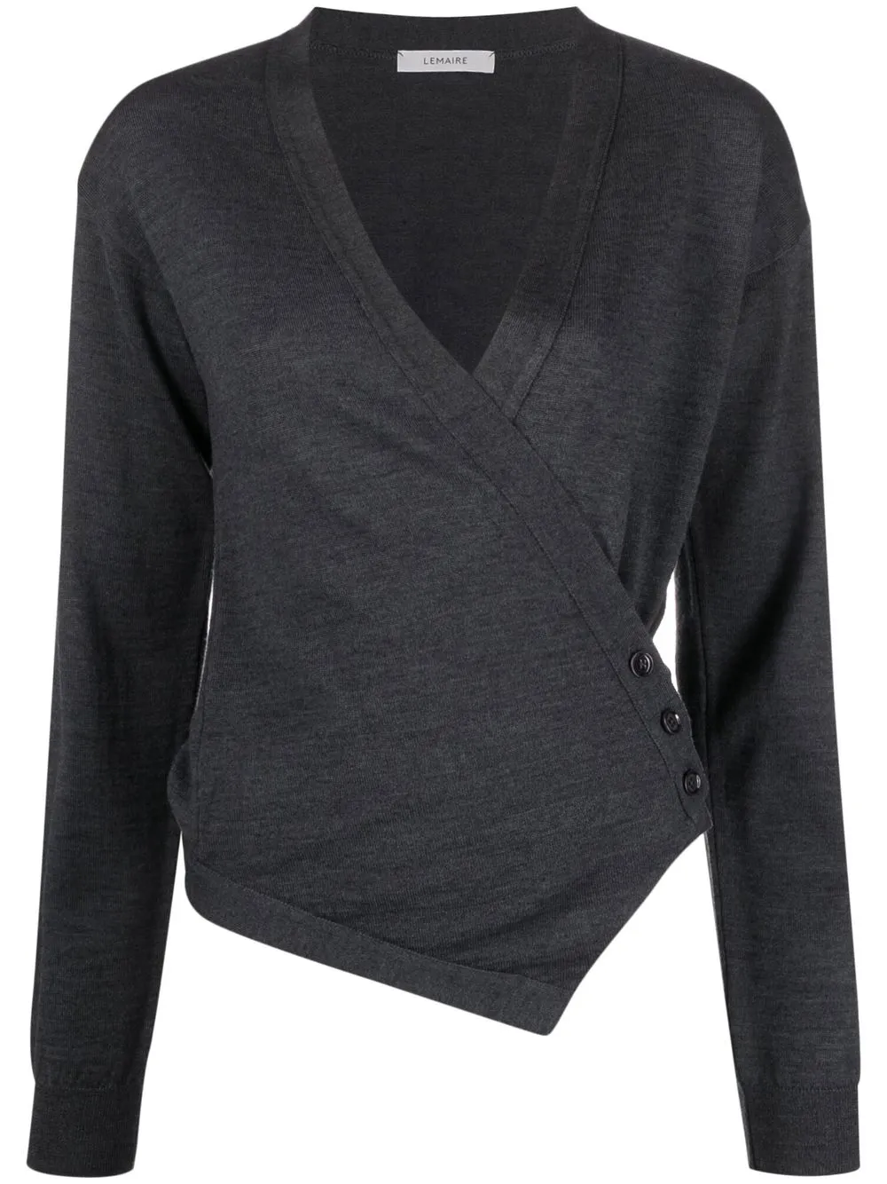 

Lemaire V-neck long-sleeve top - Grey