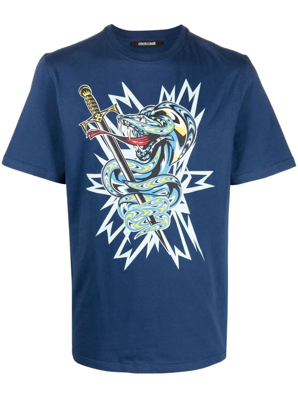 

Roberto Cavalli graphic-print cotton T-shirt - Blue