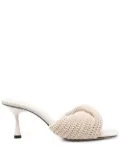 Studio Amelia 75mm twist-detail crochet mules - Neutrals