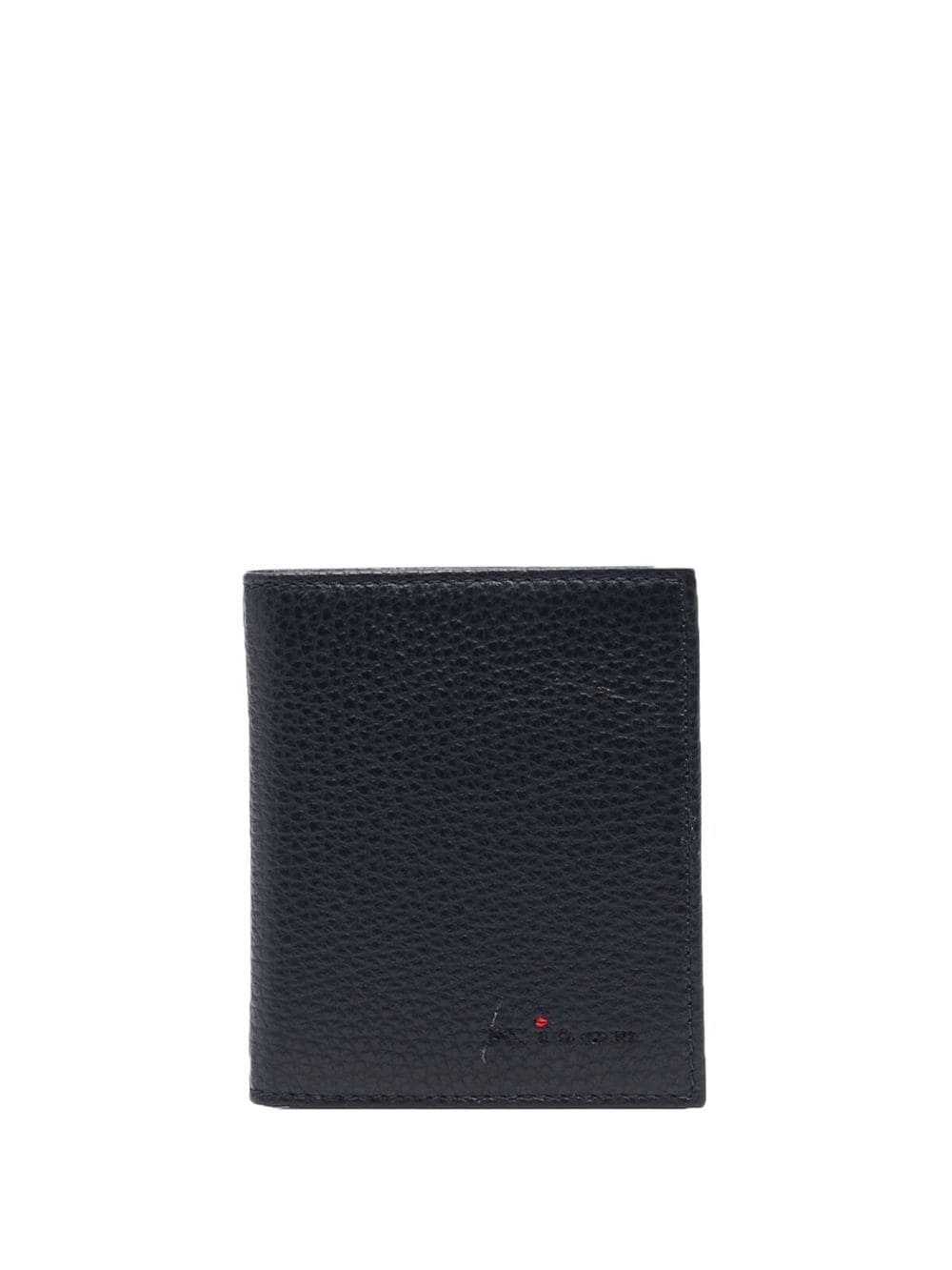 Kiton Grained Leather Wallet In Black